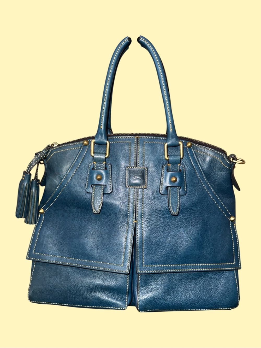 Dooney & Bourke Clayton Satchel in Denim Florentine Leather